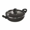 Butterfly Granza Non Stick Kadai with Glass Lid | 240 mm |Non-Stick Premium Virgin Aluminium | Induction Base| PFOA Free | Scratch Resistant