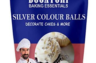 BOGATCHI Silver Balls for Cake Decoration | Topping for Cake & Other Baking Items| Colored Sugar Confectionary | Cake Decorating Sprinkler |Gluten Free & Vegan |75g