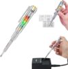 Electrical Tester Pen with Dual Color LED Indication, Transparent Compact Voltage Test Screwdriver with Pocket Clip for Socket, Wire, Switchboard and Basic Household Electrical Checks