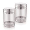Attro Nexon Stainless Steel See Through Airtight Containers For Masala Box, Dry Fruit Jars, Kitchen Container, Storage Box, 1200 Ml – Set Of 2, Silver