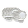 Larah by Borosil Syrah Kohinoor Series Opalware Dinner Set | 19 Pcs for Family of 6 | Microwave & Dishwasher Safe | Bone-Ash Free | Crockery Set for Dining & Gifting | Plates & Bowls | White