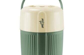 Milton Kool Pristine 22 Insulated Plastic Water Jug, 19 litres, Green | Food Grade | Easy to Carry | BPA Free