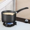 Borosil 2.5 L (18 cm) Hard Anodized Spout Sauce Pan | Aluminium Grade 3003 | Glossy Exterior & Matt Interior | Even Heat Distribution | Easy to Clean | 5 Years Warranty