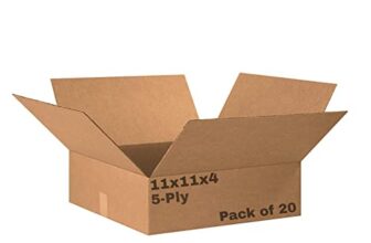 Porpoise 5-Ply 11x11x4 inch Corrugated Box Cardboard Packing | Storing/Brown Shipping Courier Box for mailing Durable and reliable corrugated box Convenient size (11 x 11 x 4 Inch_20pc)