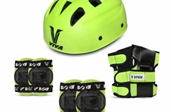 Viva Protective Set Protective Set (Knee/Elbow/Wrist Guard) Multi Purpose Safety Kit for Skateboarding, Roller Skating, Inline Skating, Cycling and Other Sports (Sub Junior,Green)