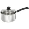 Amazon Brand – Solimo Cookware Saucepan with Glass Lid (2L) | Triply Stainless Steel | Spill-Proof Edges | Ergonomic Handles|Induction and Gas Stove Compatible