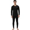 Amul Comfy Men’s Parka Round Neck and Trouser Thermal Set Black