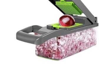Reqwekx Manual Vegetable Cutter 14-in-1 Food Chopper with 8 Blades Onion Chopper with Storage Box Multipurpose Slicer Dicer for Fruits