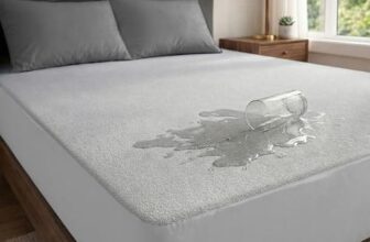 MollisHomes 100% Waterproof Premium Cotton Feel Mattress Protector Single Size, 72×36 Inches | Breathable and Hypoallergenic Ultra Soft Fitted Bed Protector Cover 72″x36″ – Single, Grey
