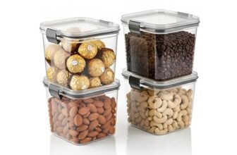AQUAWARE Air Tight Containers For Kitchen Storage Set, Fridge Storage Boxes, Kitchen Containers Set Transparent (700 Ml Set Of 4)