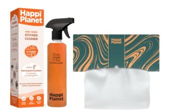 Happi Planet | Kitchen Cleaner & Reusable Kitchen Towels Combo | India’s 1st Foaming 500ml Spray + 20 Pulls | Less Scrubbing, Highly Absorbent, Eco-Friendly, Non-Toxic