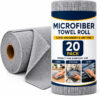ORJILO Microfiber Cleaning Cloth Roll 20 Pack Grey Cloth Napkins(20 Sheets)