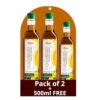 Rav Organics Certified Organic Cold Pressed Mustard Oil – 1 Litre Each (Pack of 2) | Total 2 Litres + 500 ml Free | Pure Cooking Oil Rich in MUFA & PUFA – Omega 3| Sarson Oil for Traditional Indian Flavor for Tadka & Pickle, Kachi Ghani, No Argemone oil | Clean Lable Food – Full of Nutrients