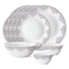 Larah by Borosil Lark Fluted Series Opalware Dinner Set | 13 Pieces for Family of 4 | Microwave & Dishwasher Safe | Bone-Ash Free | Crockery Set for Dining & Gifting | Plates & Bowls | White