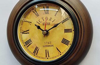 Wooden Victoria Wall Clock Antique Look Deep Glass Wall Clock (Brown_6 Inch Small_)