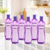 Nayasa Loopy 1000 ML Pet Plastic Fridge Water Bottles Set of 6 | BPA Free | Leak Proof | Airtight Lid | Purple