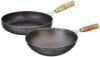 Amazon Brand – Solimo Sheet Metal Iron Cookware Set of 2 Pc (Wok 24 cm Dia, Induction Base Fryng Pan 24 cm Dia) 100% Toxin-Free, Naturally Non-Stick, Long Lasting