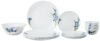 Larah by Borosil Nina Fluted Series Opalware Dinner Set Of 6 Full Plate, 6 Quarter Plates, 6 Veg Bowls and 1 Serving Bowl | Bone-Ash Free Crockery Set for Dining Table (White, 19 Pieces)