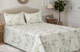 Cortina Cloud Cotton King Size Bedsheet with 2 Pillow Covers | Super Soft, Breathable & Skin-Friendly Bedsheet for Double Bed King Size White Floral Print| (White,270×250 cm)