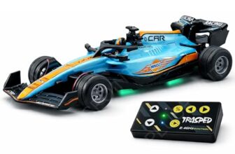 PLUSPOINT 1:64 Diecast Metal F1 RC Mini Racing car with LED Lights | 2.4GHz Remote Control Car | 3 Speed Adjustable, USB Rechargeable Alloy RC Car for Kids & Adults Indoor/Outdoor Racing