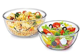 CELLO Ornella Round Glass Mixing Bowls for Kitchen Set of 2 Pcs, 500 ml Transparent | Freezer & Fridge Safe, Microwave Oven & Dishwasher Safe Toughened Crystal Glass Bowls for Serving Mixing Dining