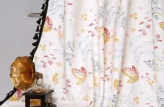Cortina 100% Cotton, Bohemian Tasseled Boho Printed, Room Darkening Curtains for Window (with Back Tabs) – 7 Feet, Black, 1 Piece (Length 210 Cm)