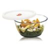 SignoraWare Borosilicate Glass Mixing Bowl with Lid & Steam release Knob | Microwave safe | Heat Resistant | Direct Fridge to Oven | Ideal for storing , Reheating & Serving (Clear | 500ml)
