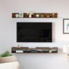 Furniture Cafe Wood Wall Mount TV Entertainment Unit with Shelf for Show Pieces Books Living Room Bed Room