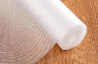 MollisHomes EVA Food Grade Washable Anti Slip Mat/Sheet for Fridge, Shelf Liner for Kitchen Shelves, Table, Kitchen Drawer mat, Wardrobe(Diamond Texture, Transparent) 5Mtr (500cm x 45cm)