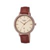 Casio Women Leather Sheen Analog Rose Gold Dial Watch-Sh229, Band Color-Brown