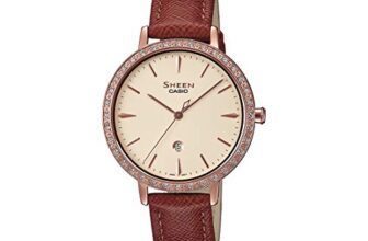 Casio Women Leather Sheen Analog Rose Gold Dial Watch-Sh229, Band Color-Brown