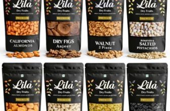 LILA DRY FRUITS Combo Pack 8 in 1 Almonds Cashews Walnuts Anjeer Apricots Golden Black Raisins Salted Pista 100 g x 8 Each | Assorted Premium Dry Fruits Pack for Daily Use Perfect for Gifting