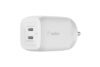 Belkin 65W (45W+20W) USB -C GaN Charger | Fast Charging PD | Gan Technology for Samsung Galaxy S25, Apple iPhone 17, Air, Pro, Pro Max, iPad, MacBook & More | 2 Years Warranty | White