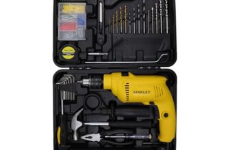 STANLEY SDH600KP-IN 600W 13mm CORDED HAMMER DRILL MACHINE & HAND TOOL KIT for Home, DIY & Professional Use (120-PIECES) – INCLUDES Hammer Drill,Plier,Hammer,Measuring Tape & Drill Bits,1Year Warranty
