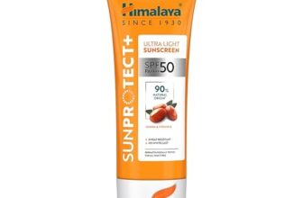 Himalaya Sun Protect+ Ultra Light Sunscreen | 90% Natural Origin Ingredients | In vivo tested SPF 50 PA++++ | Dermatologically tested for all skin types | No white cast | Sweat Resistant | 50g