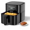 Lifelong 4.2L Digital Air Fryer |7 Preset Menus| Detachable Handle,Touch Panel,Non-Stick Basket|360° Rapid Air Technology Use Little to No Oil,Frying,Grill,Baking,Roasting |1200W Quick Heating (Black)