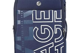 Verage V Lite – Nevada 20″/ 59 cms Soft-Sided Cabin Size Carry-On Expandable Suitcase 8 Wheels Spinner Luggage Trolley Bag [Navy Blue]