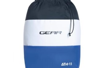 Gear Men/Women Voyager 15 Litre Casual Standard 2 Compartment Backpack/Daypack/Hiking Daypack/Drawstring Bag (Black-Blue), Multicolor