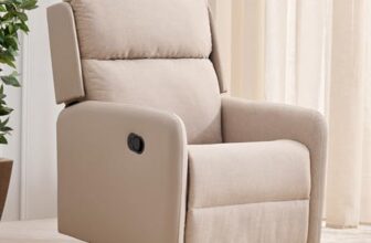 Home Centre | Rico 1-Seater Fabric Recliner | Recliner for Living Room | Solid Wood | Beige | 2 Year Warranty