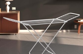 amazon basics Premium Cloth Drying Stand – 3 Way Folding, 42 Feet Drying Length, 20 Drying Rails, Lightweight (White)