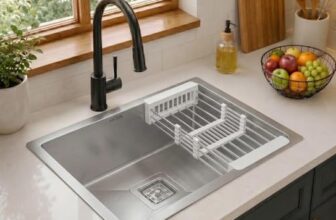 ARQUIN Kitchen Sink 24X18X9 Inch Handmade Single Bowl Stainless Steel Sink || 25 Year Warranty || Matt Finish || Including Coupling, Waste Pipe, Fruit Basket Sinks