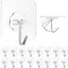 Blenka Essence PVC Wall Hooks for Bathroom Accessories Without Drill, Pack of 20, Transparent | Screw Adhesive Non-Trace No Drilling for Bathroom Shower Kitchen Installation Hanging