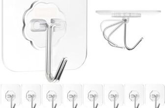 Blenka Essence PVC Wall Hooks for Bathroom Accessories Without Drill, Pack of 20, Transparent | Screw Adhesive Non-Trace No Drilling for Bathroom Shower Kitchen Installation Hanging