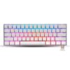 ZEBRONICS Zeb-MAX NINJA 61 keys wireless mechanical keyboard with 3 Bluetooth connections, 2.4GHz Nano receiver, Type C wired mode, RGB backlit, built-in rechargeable battery and N-key rollover(White)