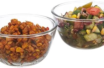 Amazon Brand – Solimo Borosilicate Round Glass/Mixing Bowl (Set of 2, 1100 ml) | Transparent