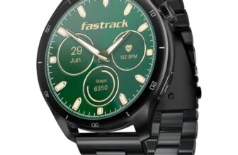 Fastrack Dezire FX1 PRO Fashion Smart Watch, 1.43″ AMOLED, 466*466 Pixel Resolution, SingleSync BT Calling, AI Voice Assistant, 100+ Sports Modes & Smartwatch Faces, Upto 5 Day Battery, IP68 (Black)