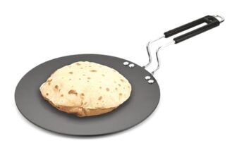 Signoraware Opulent Concave Non Stick Roti Tawa | Gas & Induction Compatible | Prevent Sticking & Burning | Best for Everyday Use | Ideal for Making Chapatis, Dosa, Paratha & Pancakes (22cm | Steel)