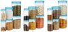 Amazon Brand – Solimo Checkered Jar Container Set, 18 Pieces (6 x 250 ml, 6 x 500 ml, 6 x 1000 ml), Blue | Kitchen Organiser | BPA Free | Stackable Storage Containers.