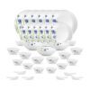 La Opala Opal Glass Crockery | for Family of 6 | Dinner Set 35 pcs Floral Fountain | Plates & Bowls for Dining | Microwave Safe | 100% Vegetarian | Extra Strong | Extra Light & White