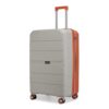 Provogue Cascade Hard-Sided PP 65 Cm Trolley Bags for Travel Medium Size | Expandable Luggage Suitcase with 8 Wheels | Combination Lock | 5 Year Warranty (Timberwolf Grey/Burnt Orange)